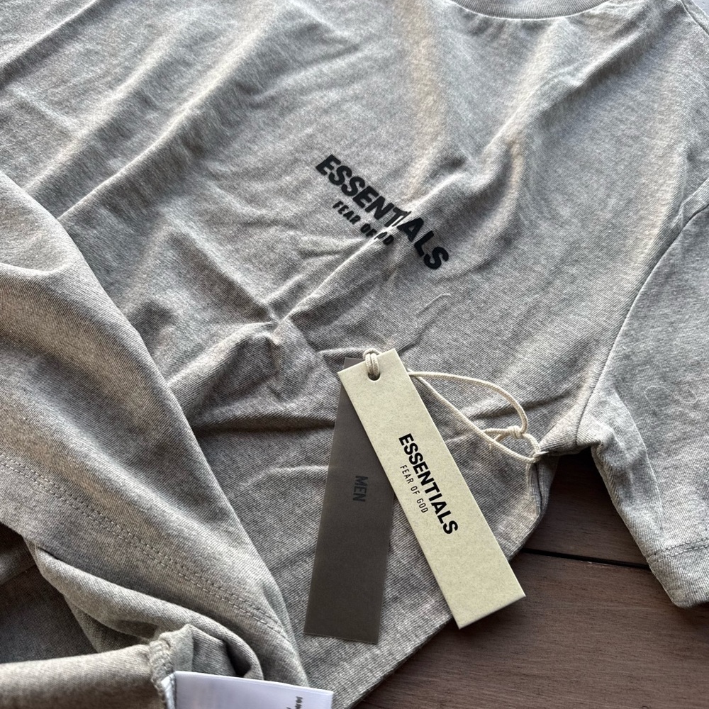 New Essentials Fear of God SS22 Dark Oatmeal Tee Sizes S, M, L - Picture 7 of 9